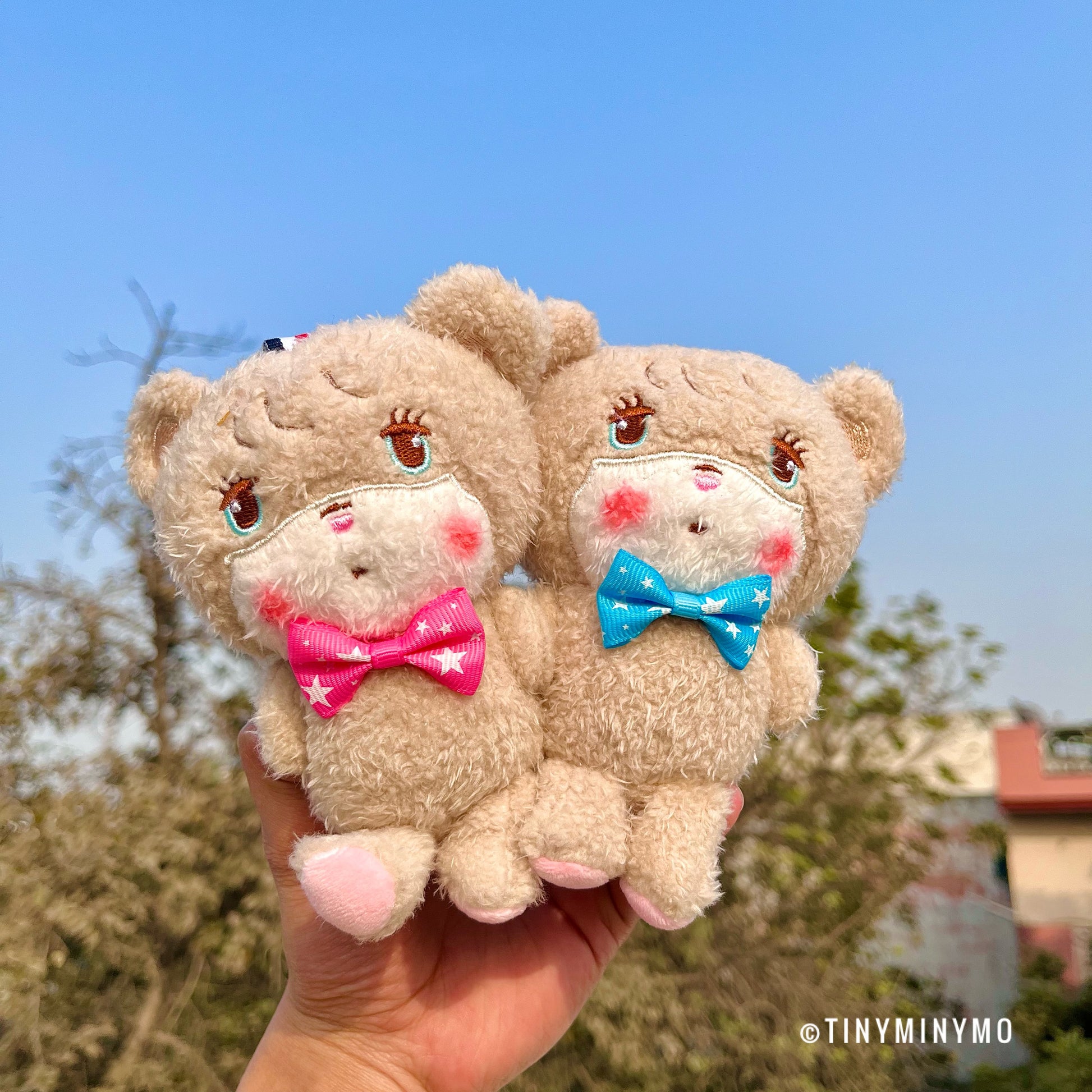 Blushing Teddy Plush 3D Keychain - Tinyminymo