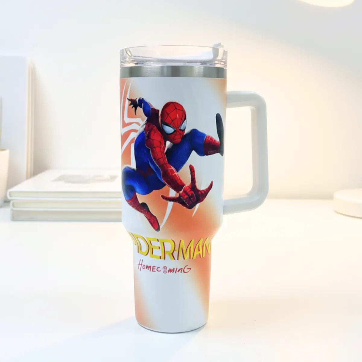 White Color of Spiderman themed Stanley - Tinyminymo