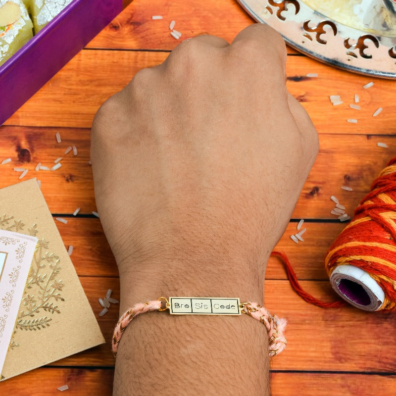 Bro Sis Code Metal Rakhi - Tinyminymo