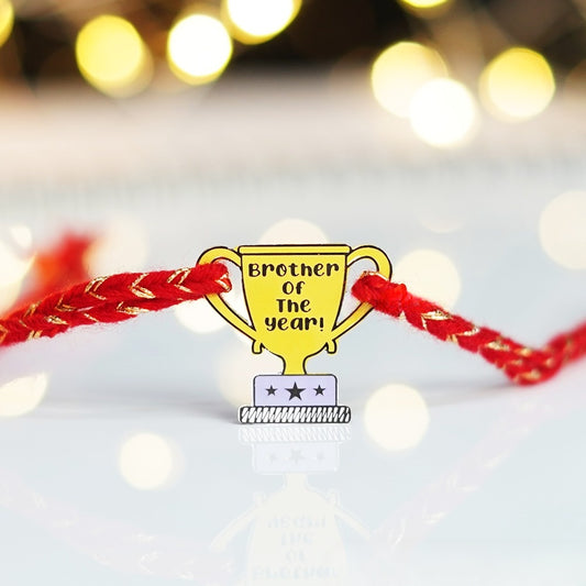 Brother of the year Metal Rakhi - Tinyminymo
