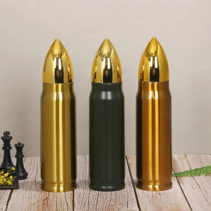 Three Metallic Bullet-shaped Bottles with Gold Caps - Tinyminymo
