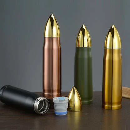 Four Different colors of Metallic Ammo shaped Bottles - Tinyminymo