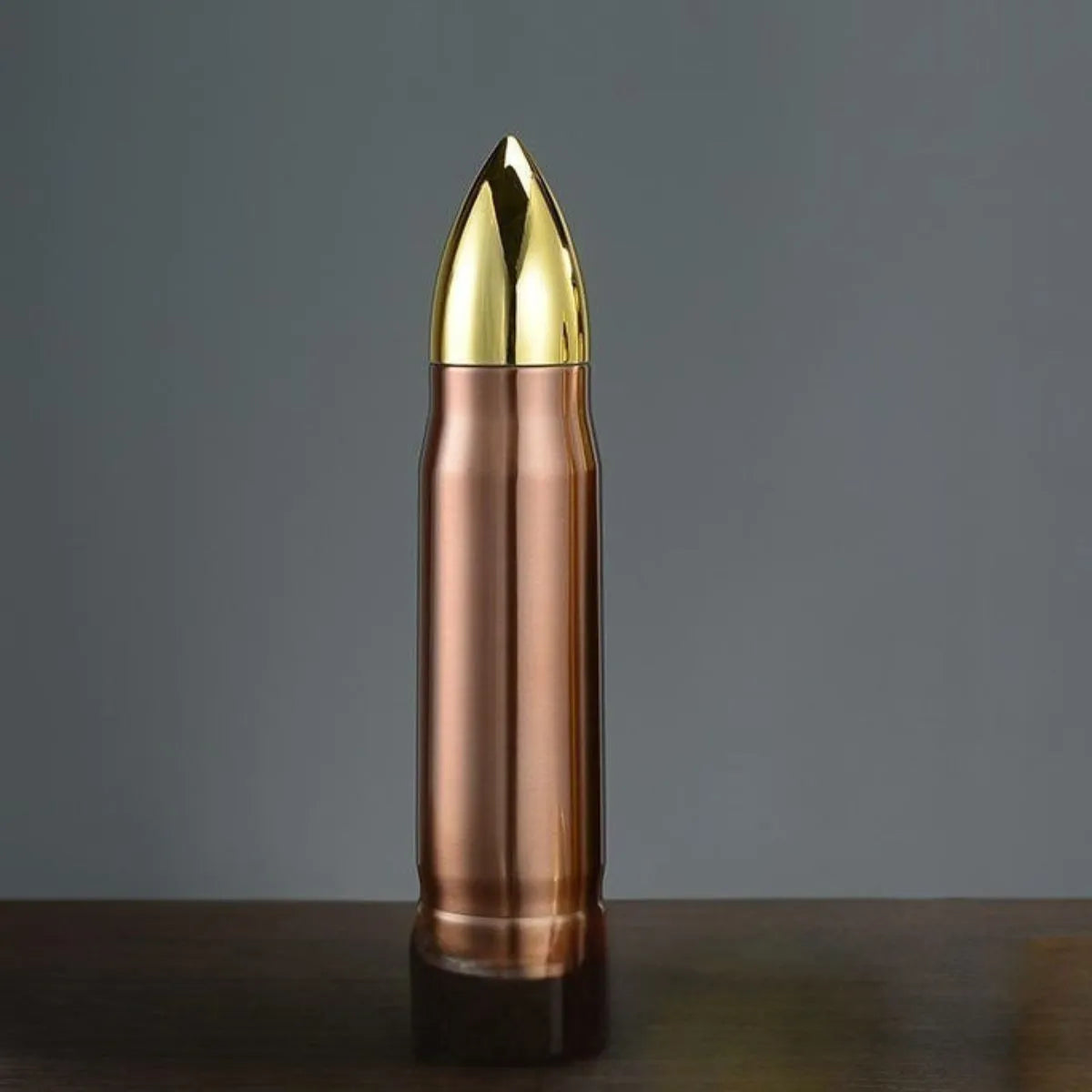 Bronze Metallic Bullet-shaped Bottle with Gold Cap - Tinyminymo