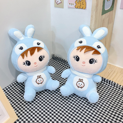 Two Small Blue Bunny Cosplay Little Girl Soft Toy - Tinyminymo