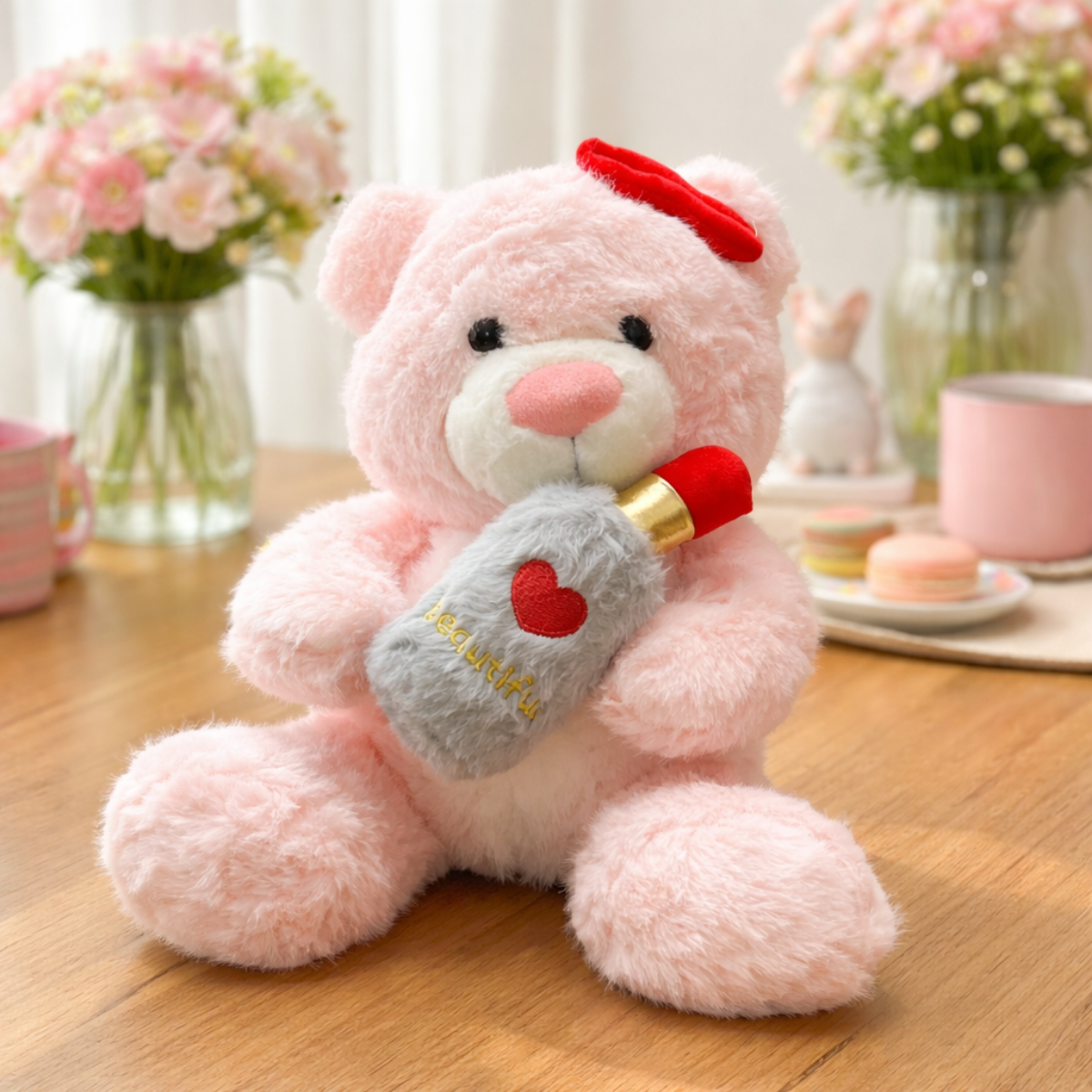 Pink Color Bear Soft Toy - Tinyminymo