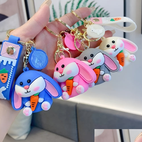 Bunny with Carrot 3D Keychain - Tinyminymo