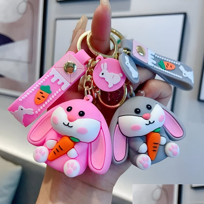 Bunny with Carrot 3D Keychain - Tinyminymo