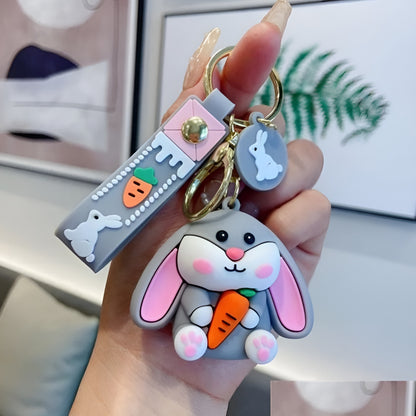 Bunny with Carrot 3D Keychain - Tinyminymo