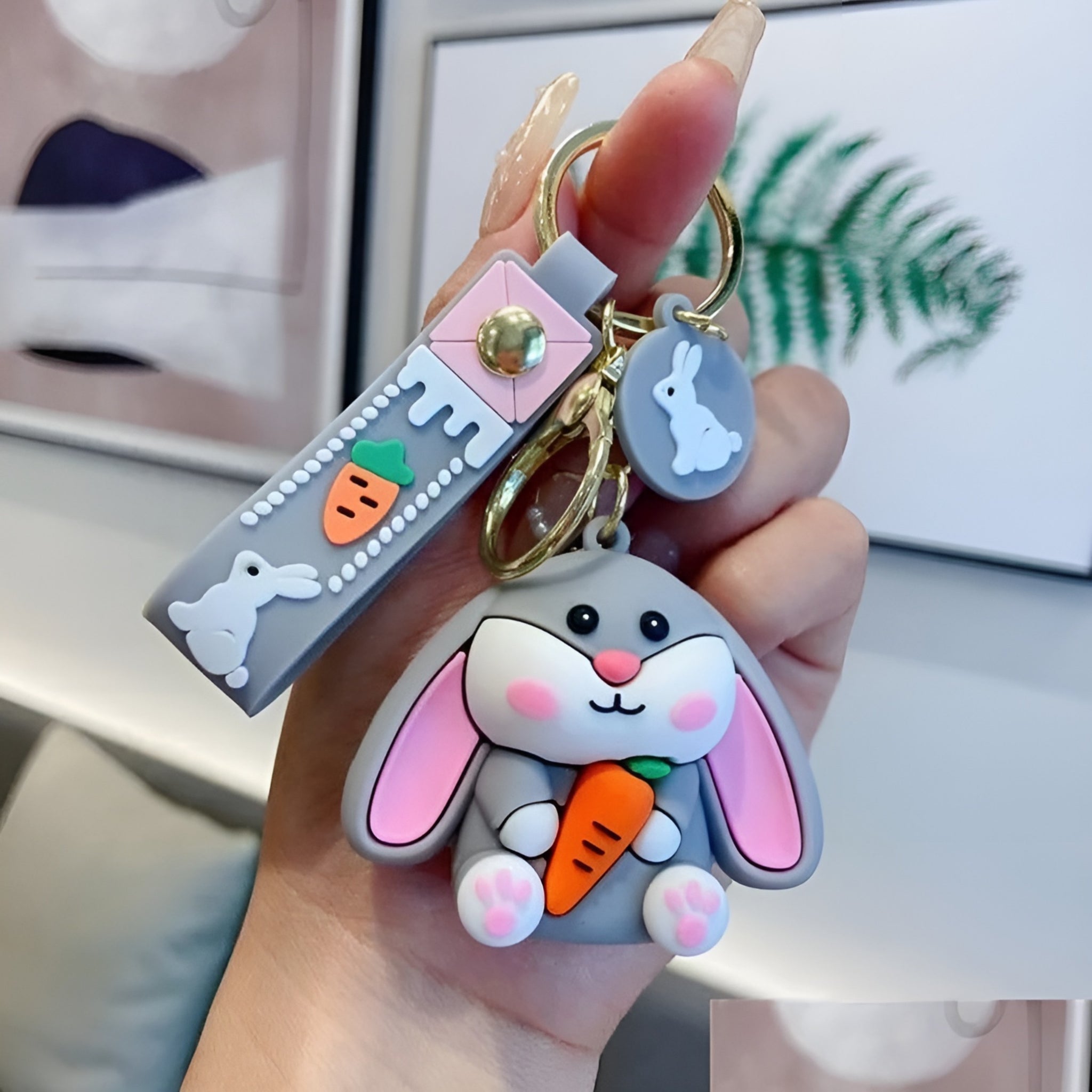 Buy Cute Bunny With Carrot 3D Keychain Online | Tinyminymo