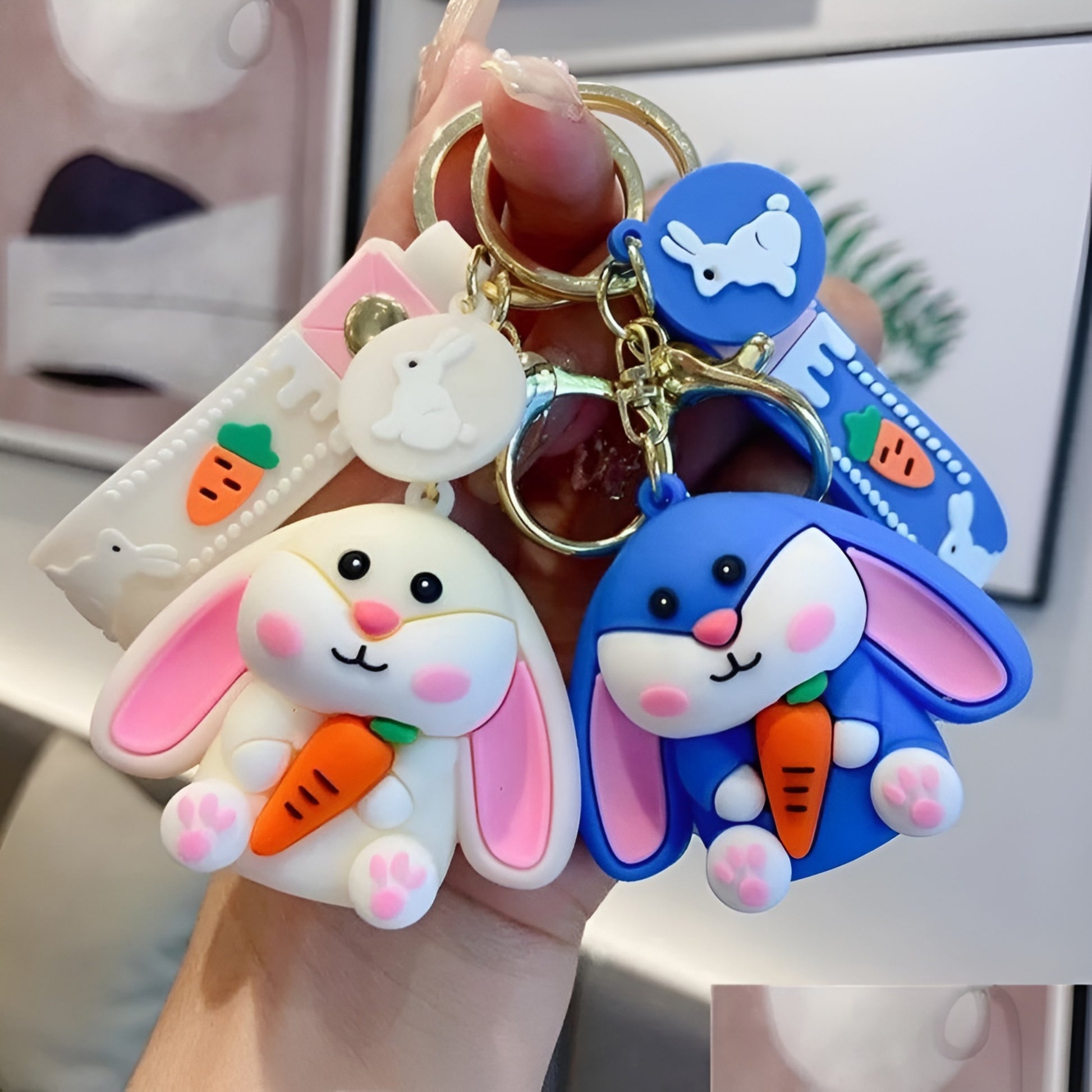 Bunny with Carrot 3D Keychain - Tinyminymo