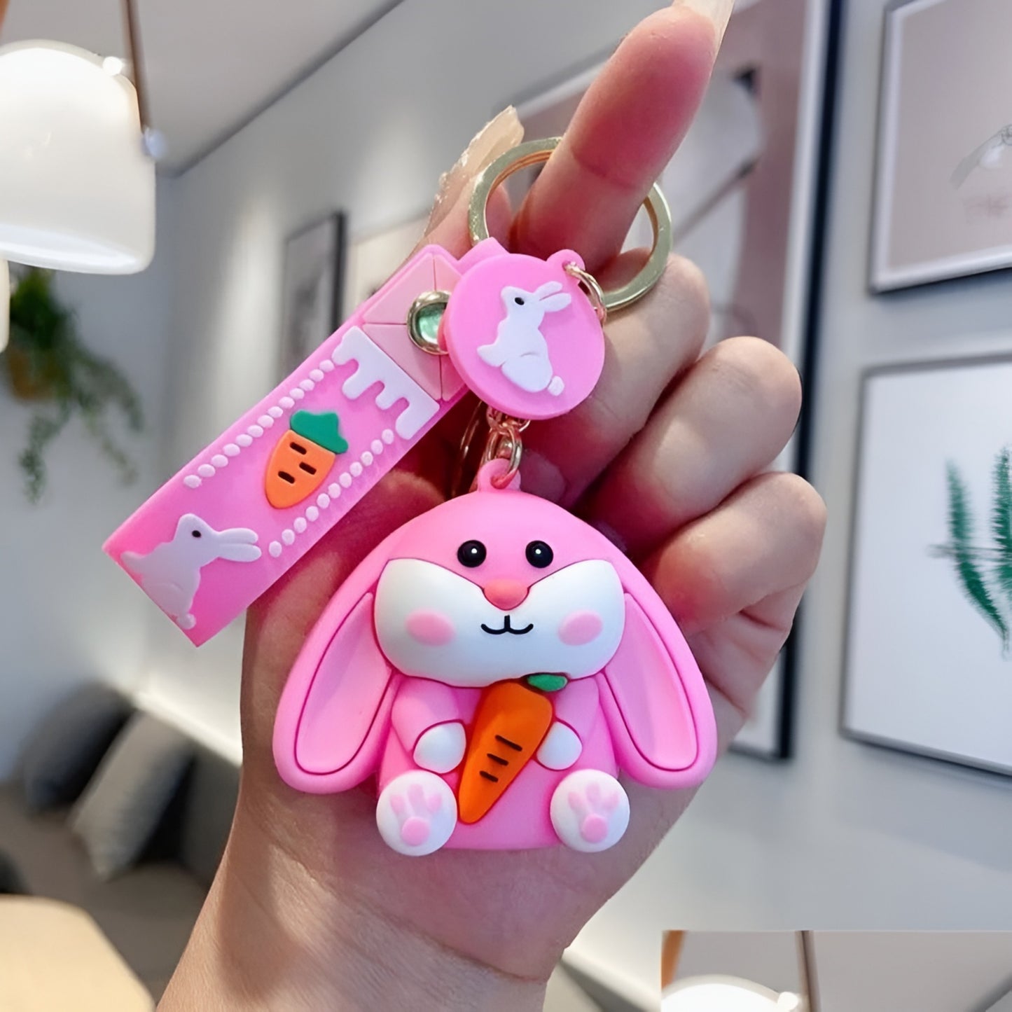 Bunny with Carrot 3D Keychain - Tinyminymo