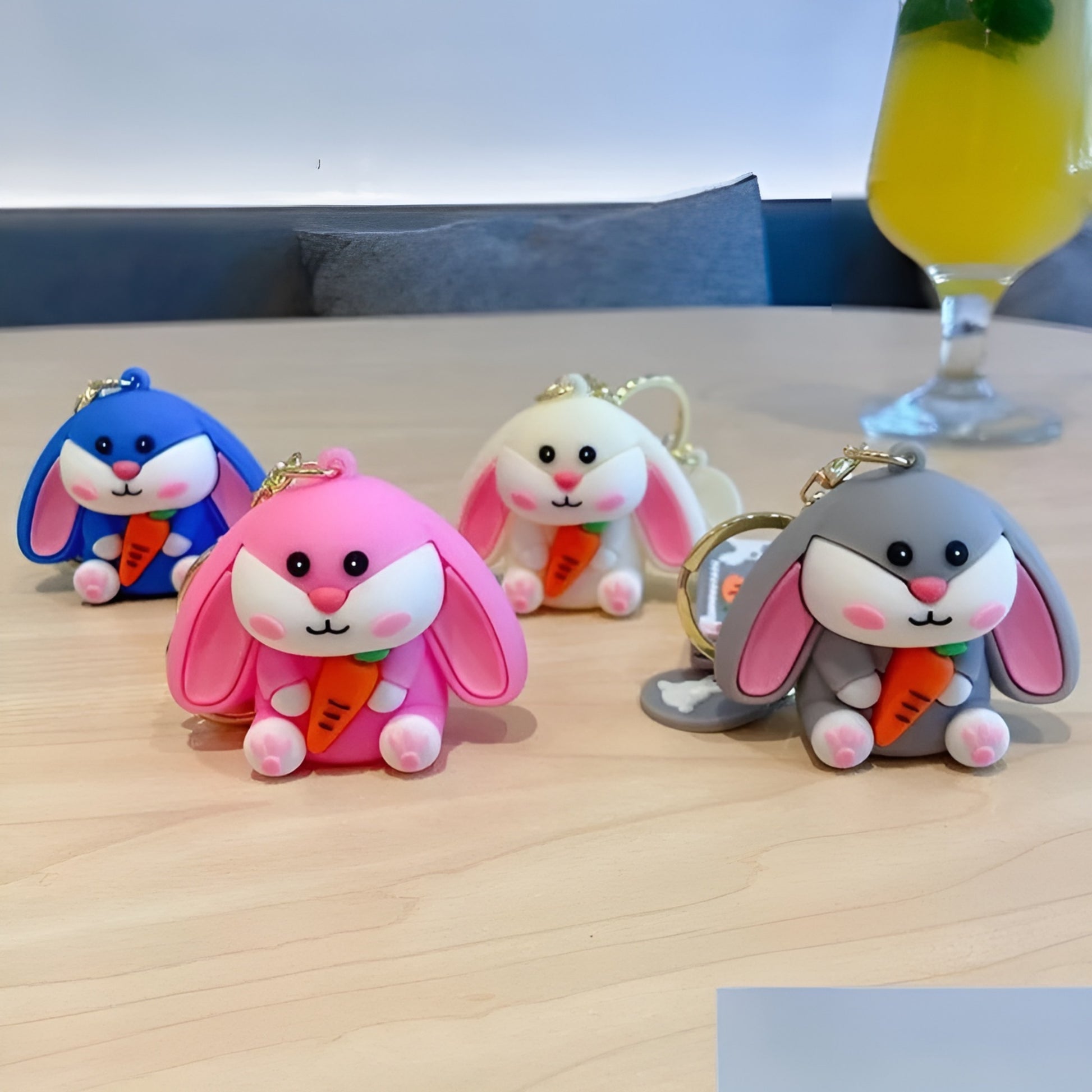 Bunny with Carrot 3D Keychain - Tinyminymo