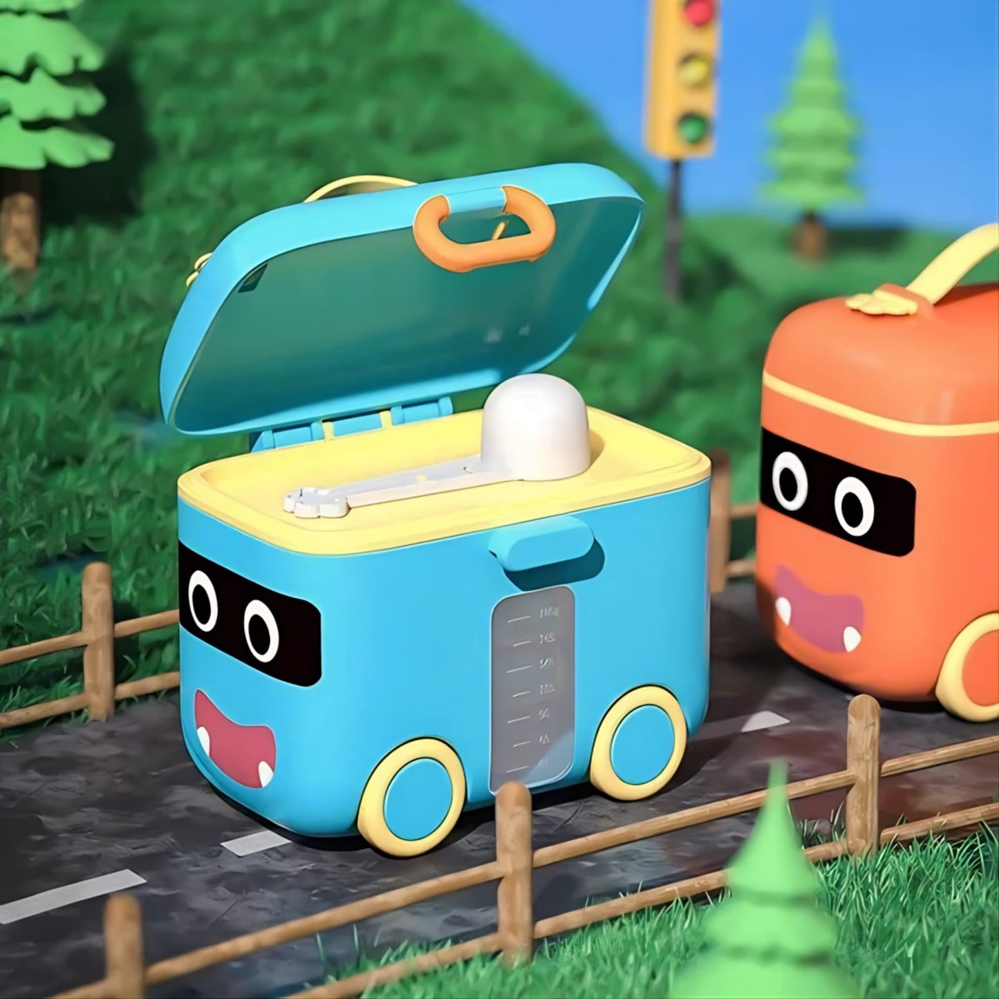Bus Container with Spoon for Kids - Tinyminymo