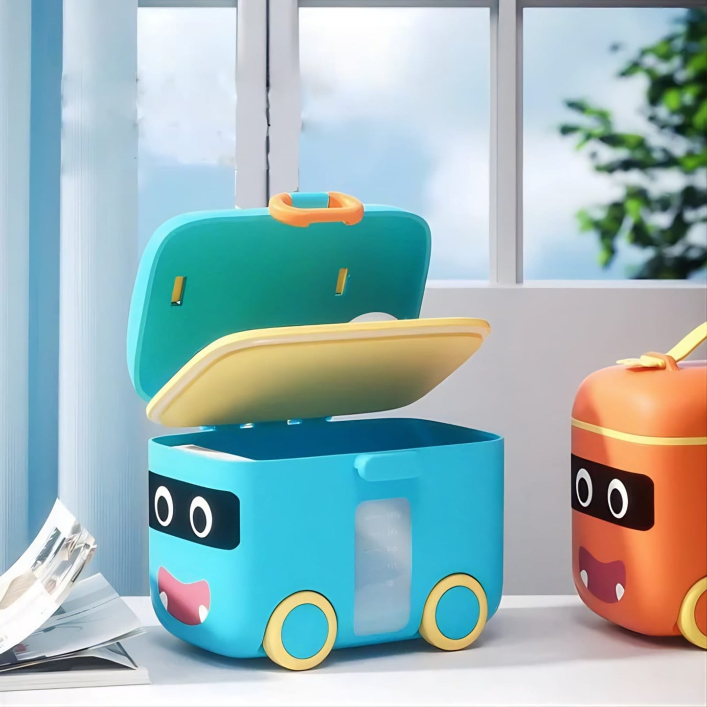 Bus Container with Spoon for Kids - Tinyminymo