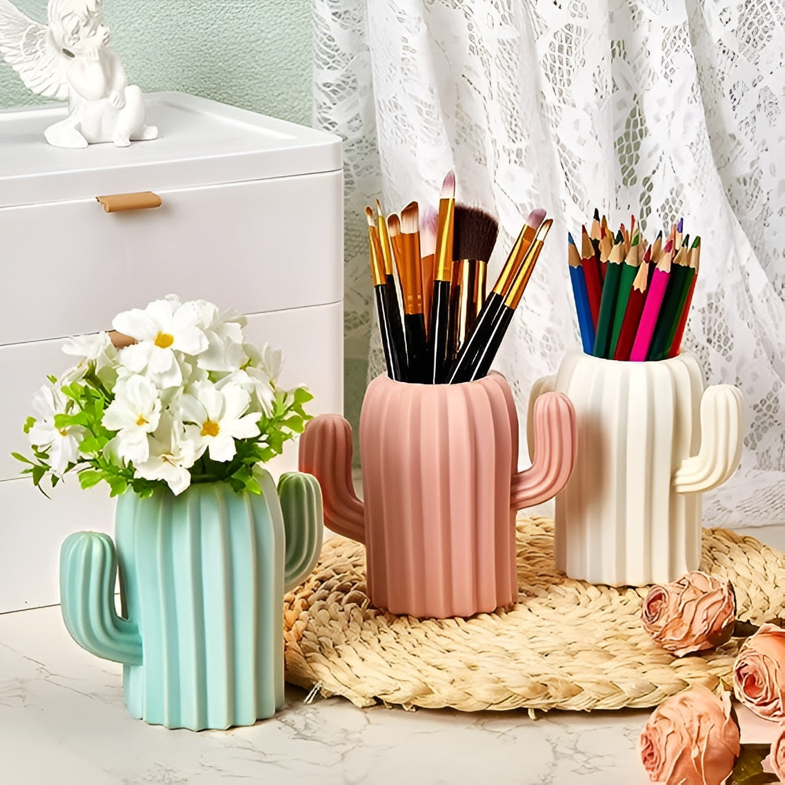 Cactus Shaped Pen Stand - Tinyminymo