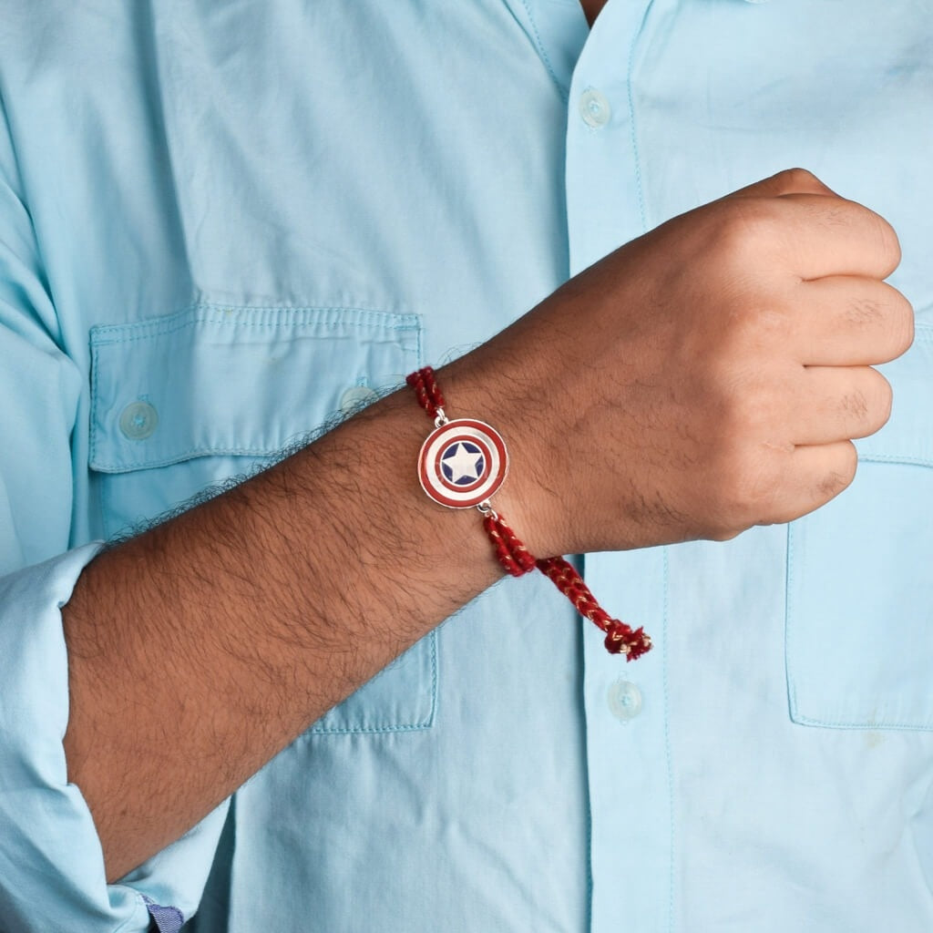Captain America Metal Rakhi - Tinyminymo