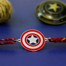 Load image into Gallery viewer, Captain America Metal Rakhi - Tinyminymo
