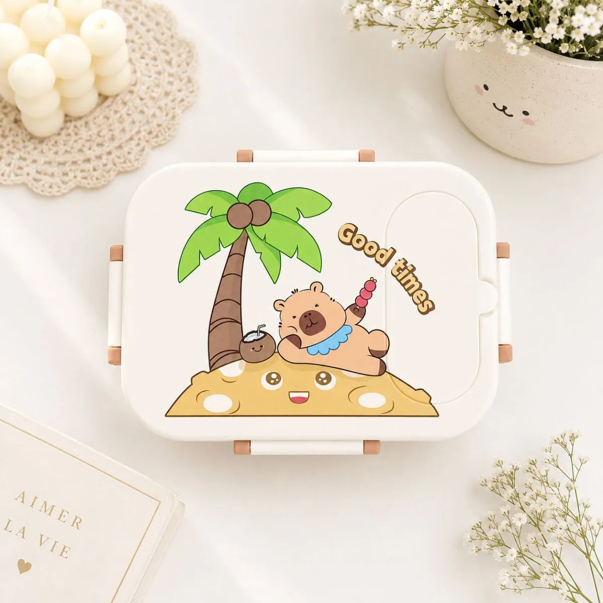 Beach Vibes Capybara Lunch Box - Tinyminymo