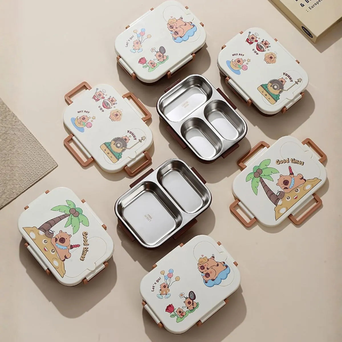 2 Variants of Capybara Lunch Boxes - Tinyminymo