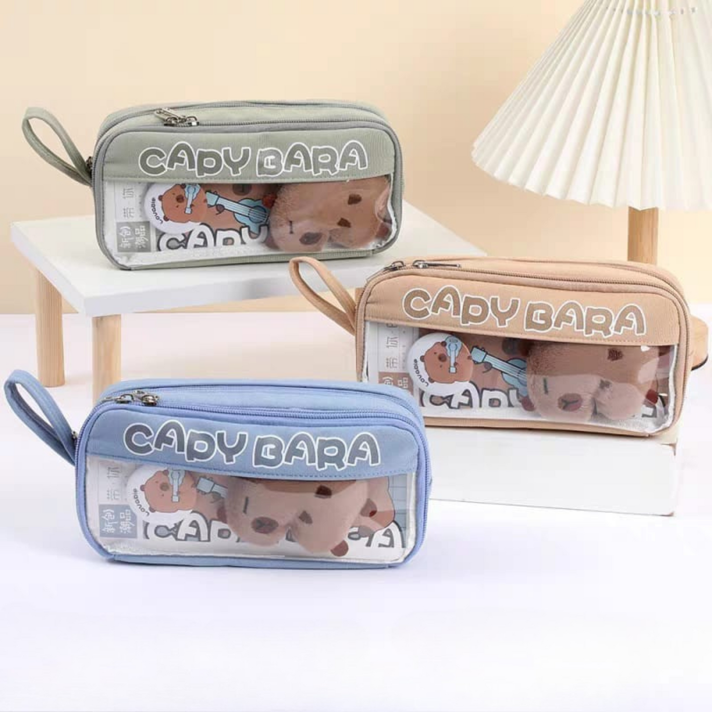 Three Capybara pouches on a light background - Tinyminymo