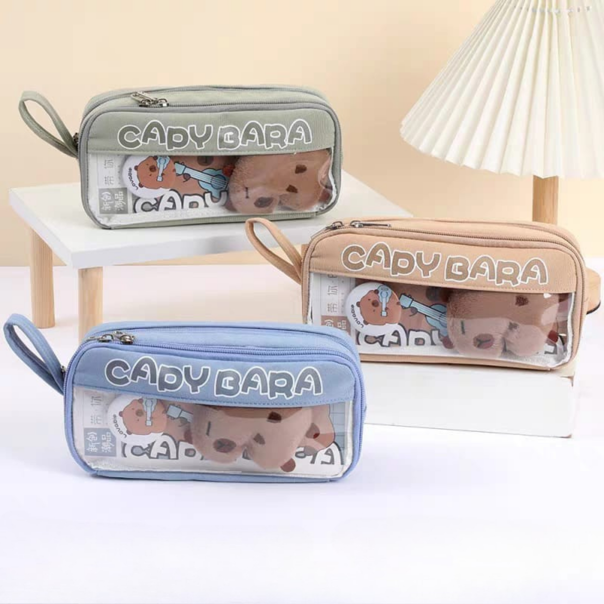 Three Capybara pouches on a light background - Tinyminymo