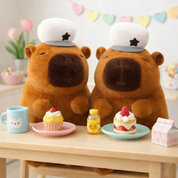 Two Capybara Plushies in White Caps - Tinyminymo