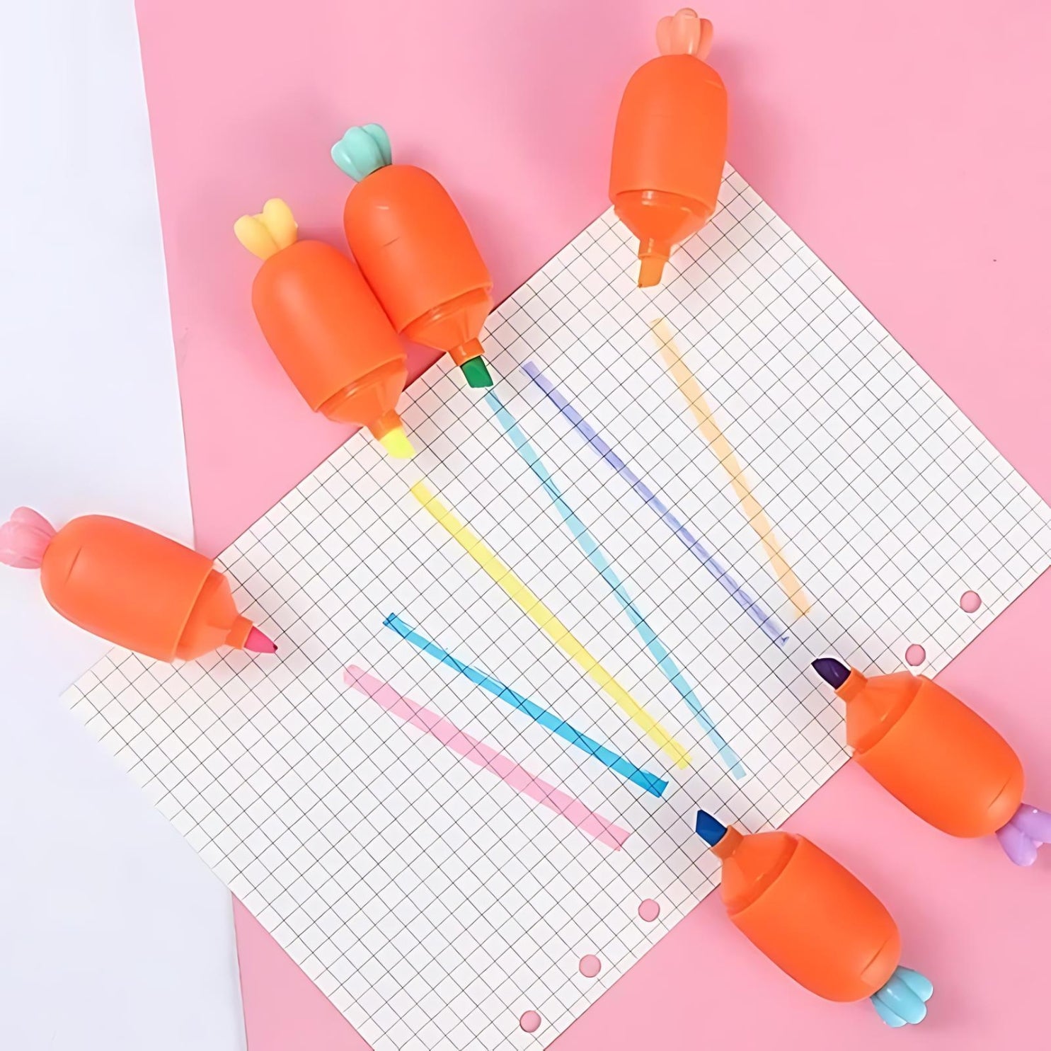 Carrot Shaped Highlighter Set - Tinyminymo