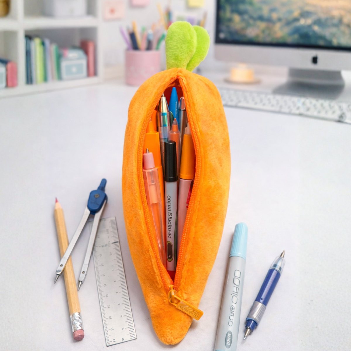 Carrot Shaped Pencil Pouch - Tinyminymo 