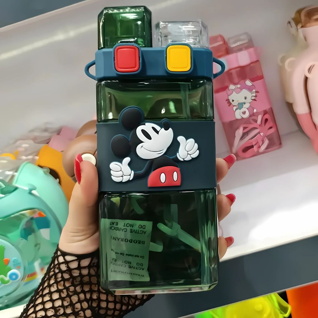 Cartoon Dual Sipper Kids Bottle - Tinyminymo