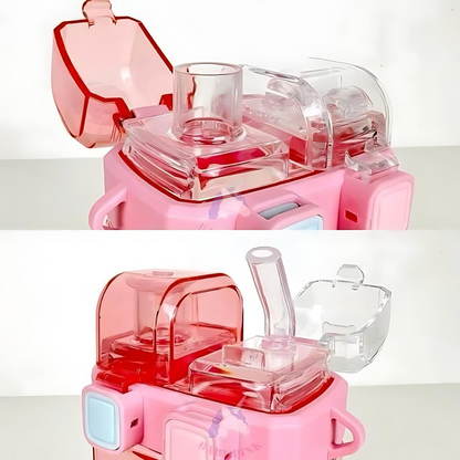 Cartoon Dual Sipper Kids Bottle - Tinyminymo