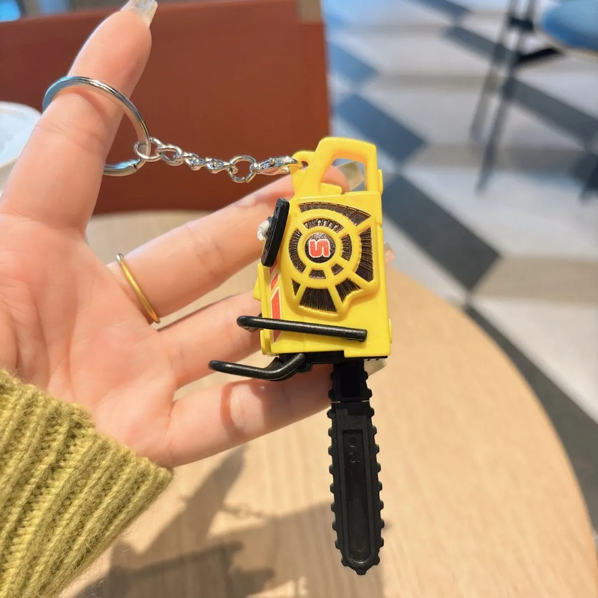 Yellow Chainsaw Keychain - Tinyminymo