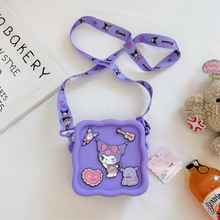 Load image into Gallery viewer, Kuromi Silicone Sling Bag on a White Surface - Tinyminymo
