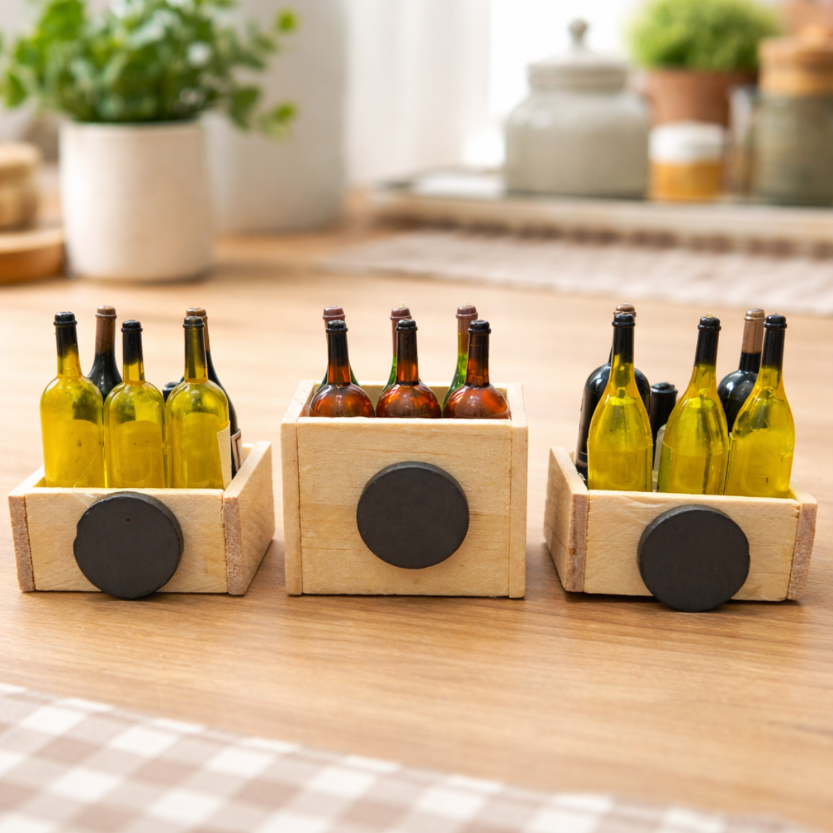 Wine Bottle Shaped Fridge Magnets from Back - Tinyminymo 