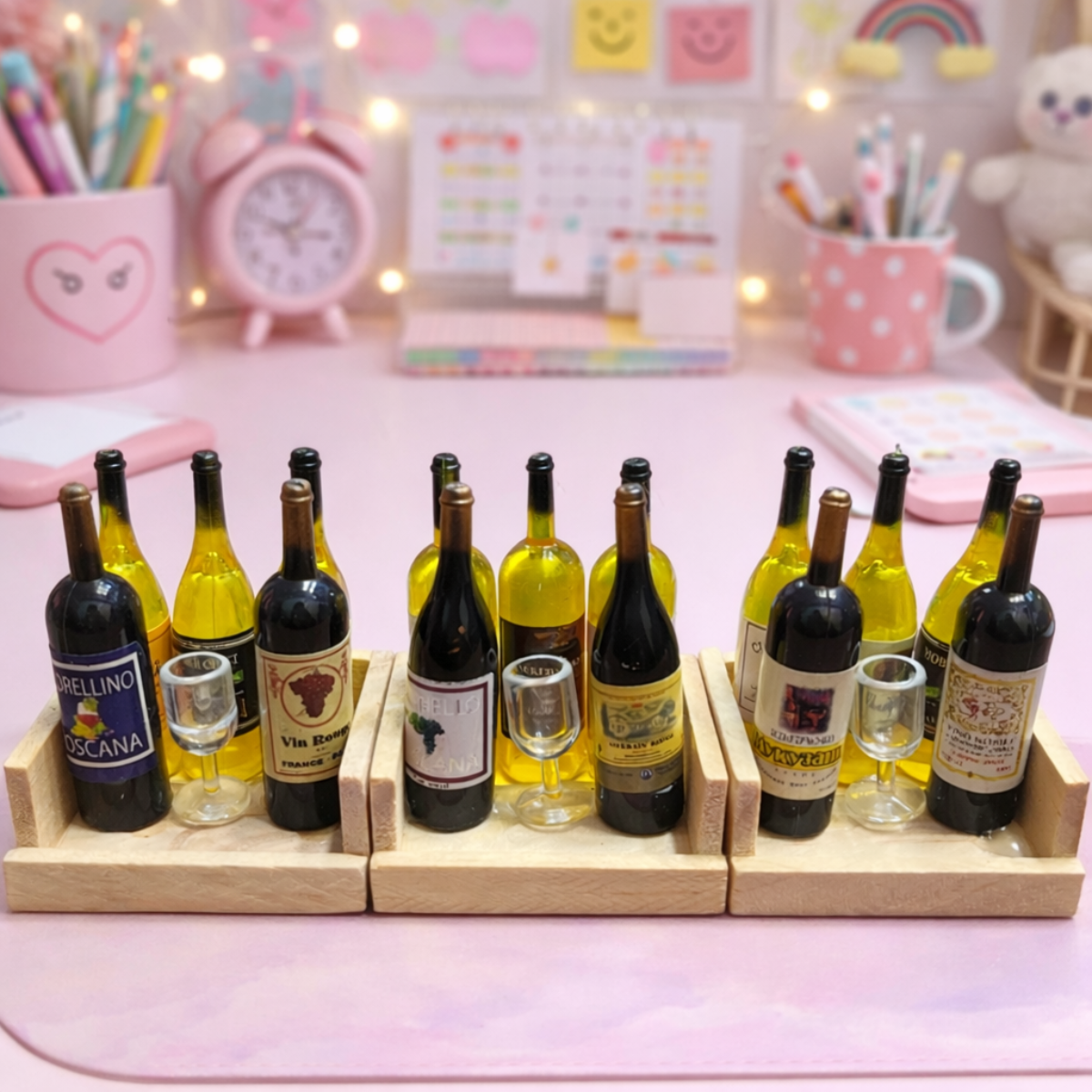 Three Design of Fridge Magnet with Wine Glass - Tinyminymo