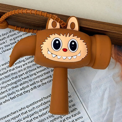 Brown Color Labubu Choo-Choo Keychain - Tinyminymo