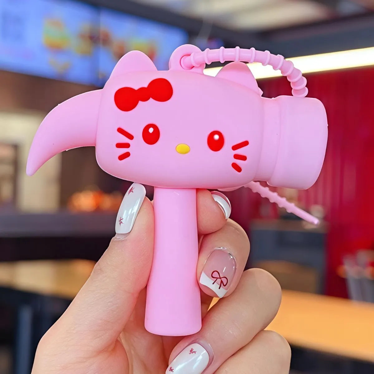 Pink Hello Kitty Choo-Choo Keychain - Tinyminymo