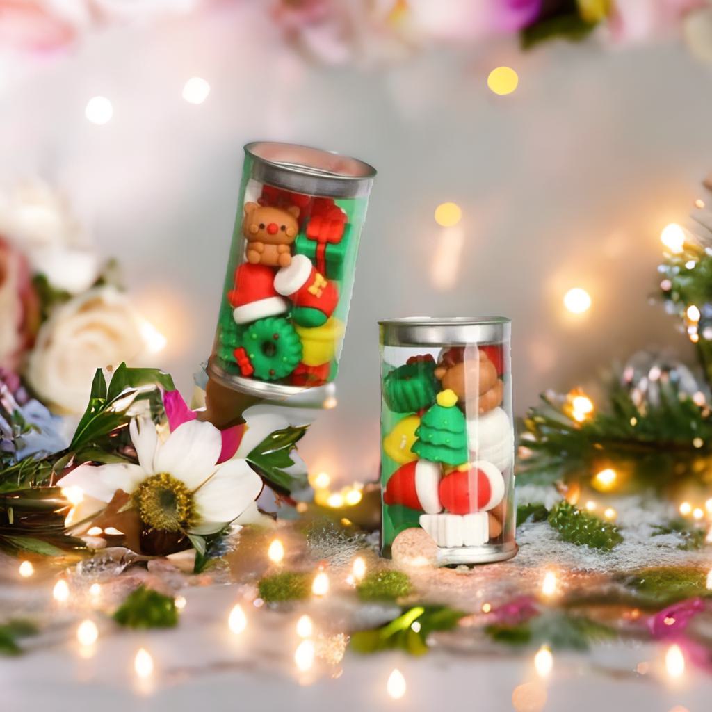 Christmas Eraser Jar - Tinyminymo