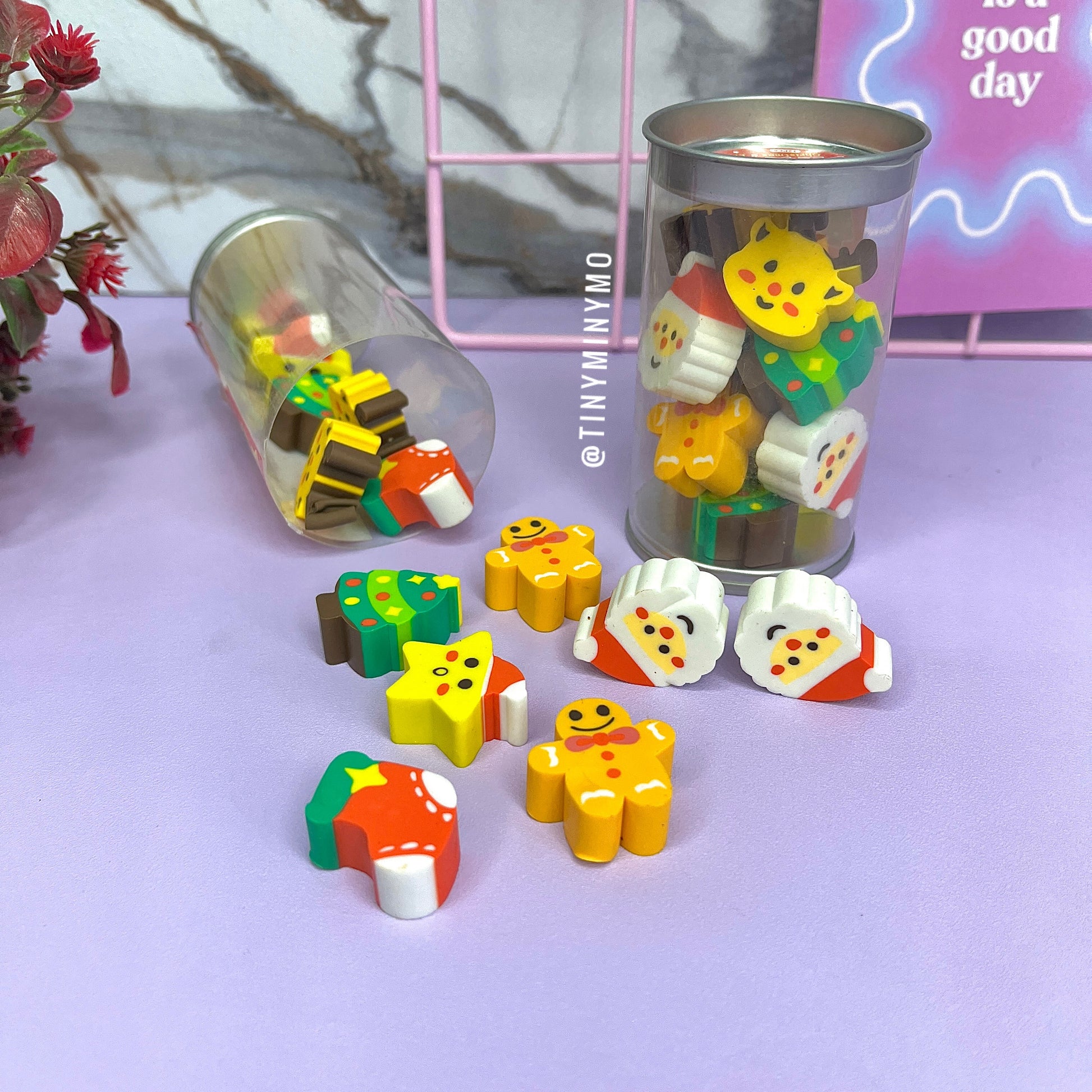 Christmas Eraser Jar - Tinyminymo
