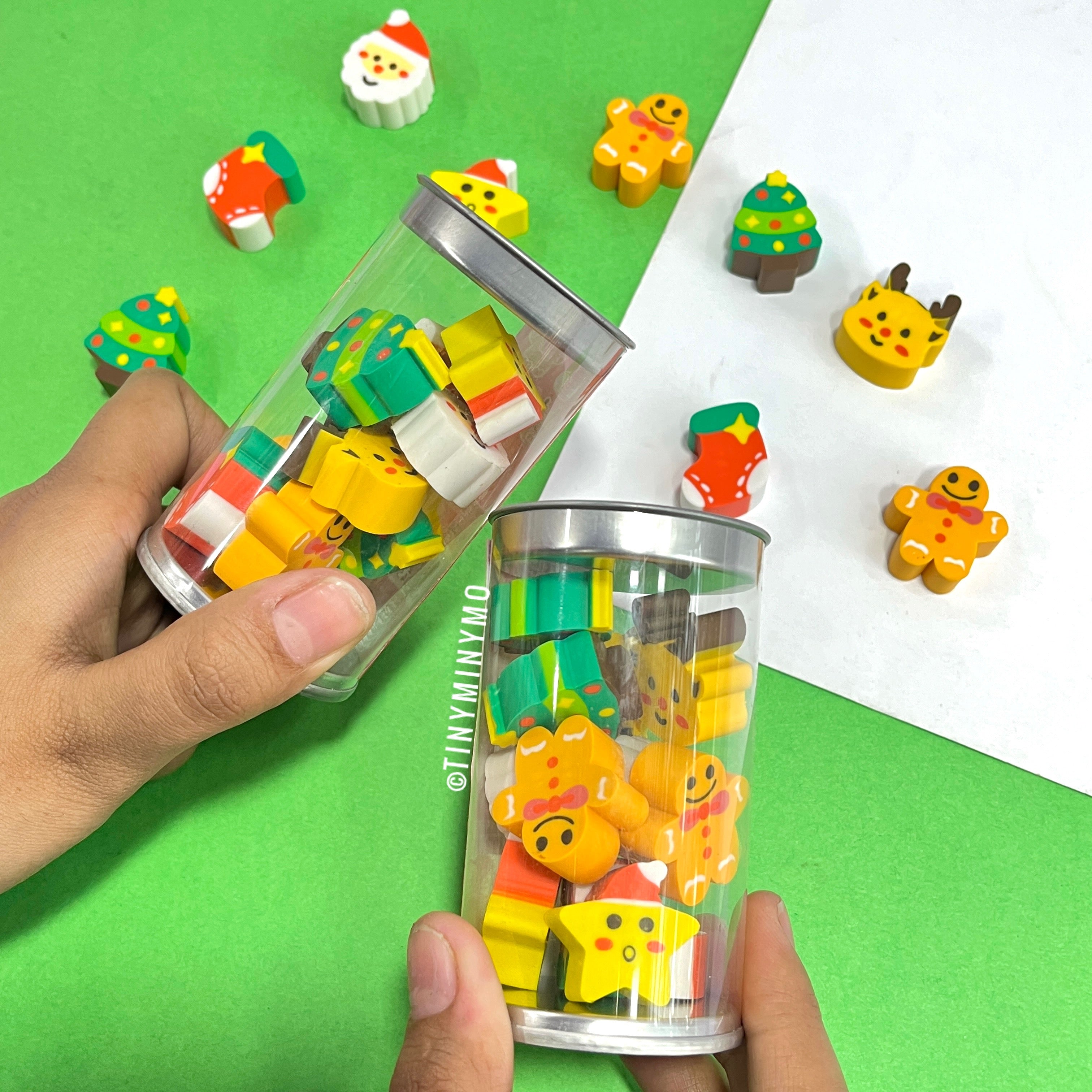 Christmas Eraser Jar - Tinyminymo