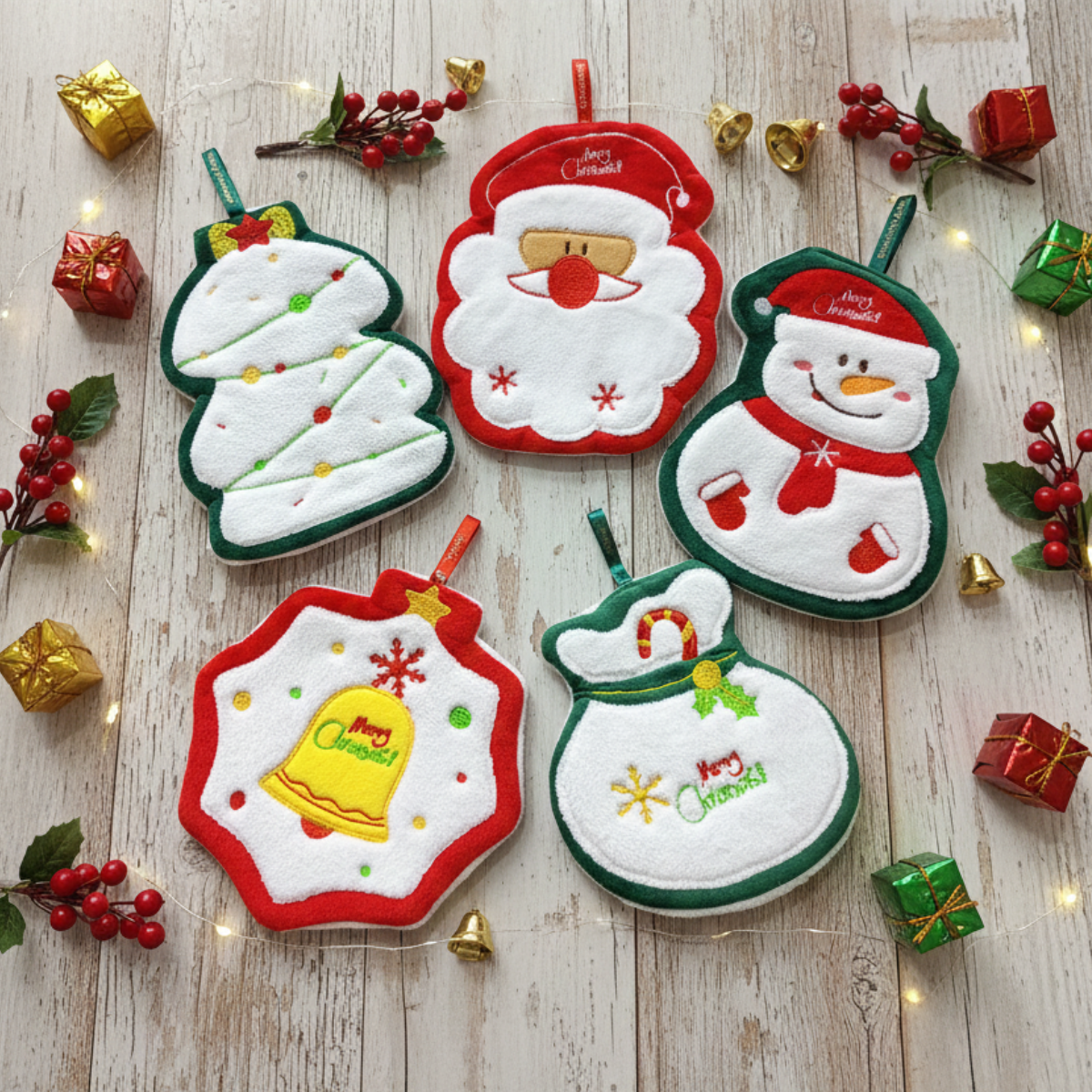 Five Designs of Christmas Hand Towel - Tinyminymo