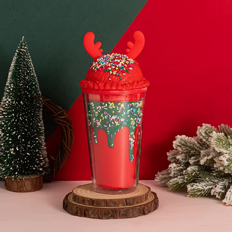 Christmas themed Tumbler with Reindeer Design - Tinyminymo