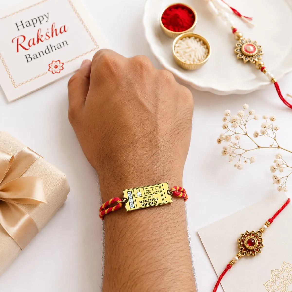 Cute Cinema Partner Metal Rakhi - Tinyminymo