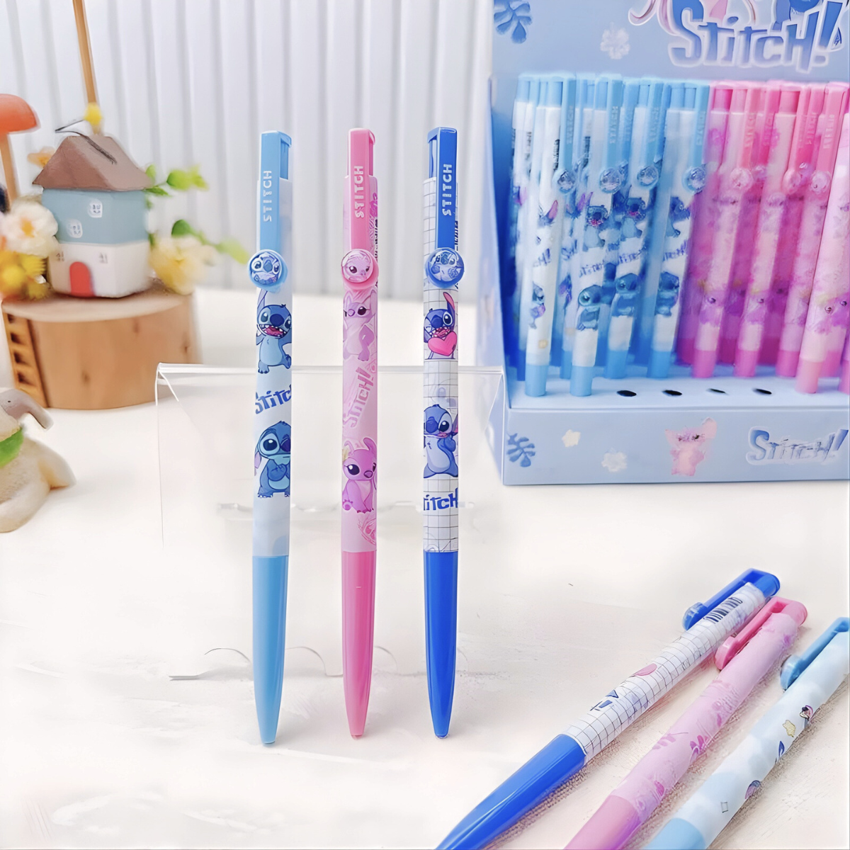 Pink, Blue and Light Blue Stitch Pens - Tinyminymo
