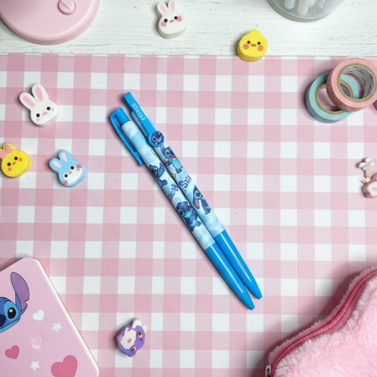 Two Cute Light Blue Stitch Ball Pens - Tinyminymo