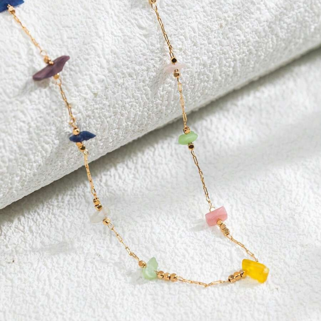 Colorful Irregular Stone Necklace - Tinyminymo