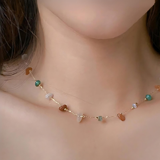 Colorful Irregular Stone Necklace - Tinyminymo
