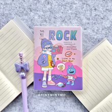 Load image into Gallery viewer, Cool Boy Pocket Diary and Pen in Rock Design on a Textured Surface - Tinyminymo
