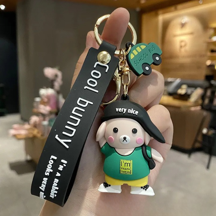 Cool Bunny with Cap 3D Keychain - Tinyminymo