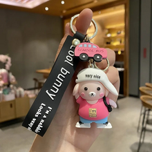 Load image into Gallery viewer, Cool Bunny with Cap 3D Keychain - Tinyminymo
