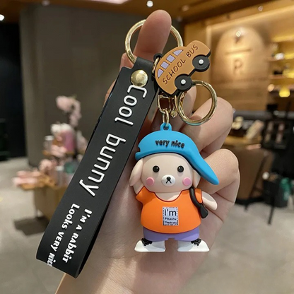 Cool Bunny with Cap 3D Keychain - Tinyminymo